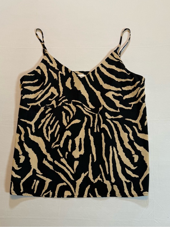 Gilli Tops - Gilli Black Tan Abstract Zebra Print Cami Tank Top Size M
